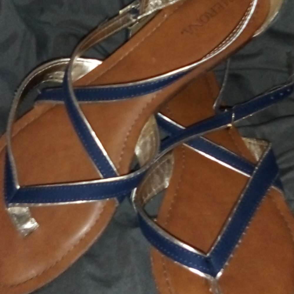 Merona Blue & Gold Sandles